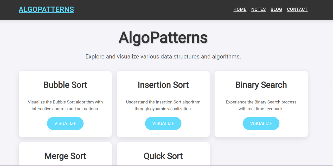 AlgoPatterns – Algorithm Visualizer