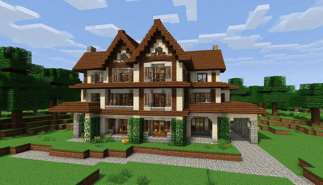 Minecraft строительство дома 4