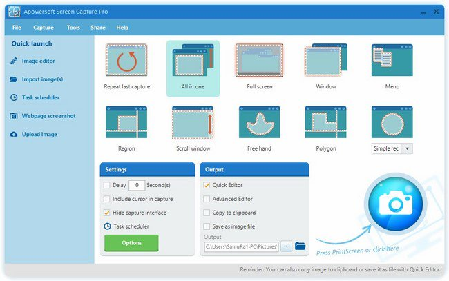 Apowersoft Screen Capture Pro 1.4.7.4 [Build 12/20/2018] Multilingual