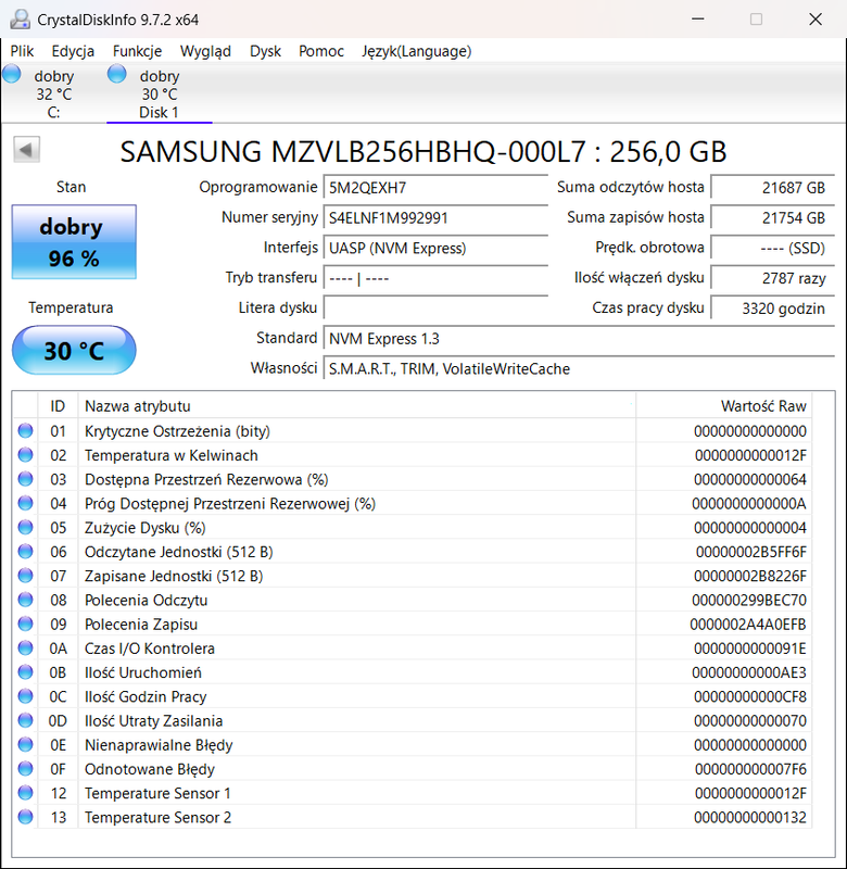 SAMSUNG MZVLB256HBHQ 000L7 3320h
