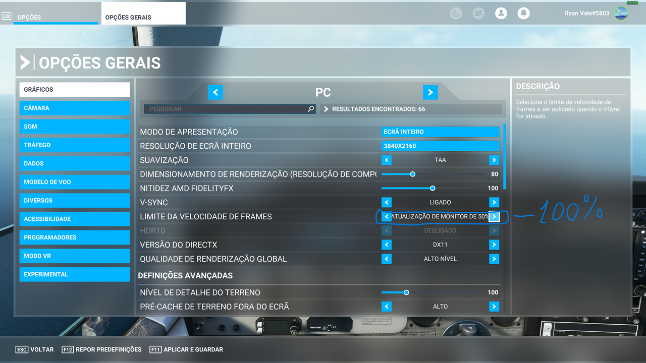 Taxa de FPS após atualização fixou em 30 fps antes era 60. Microsoft-Flight-Simulator-2022-10-11-23-12