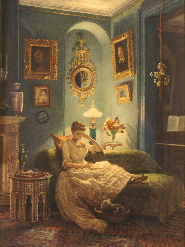 Edward-John-Poynter-An-Evening-at-Home-1888-Meister-Drucke-161407