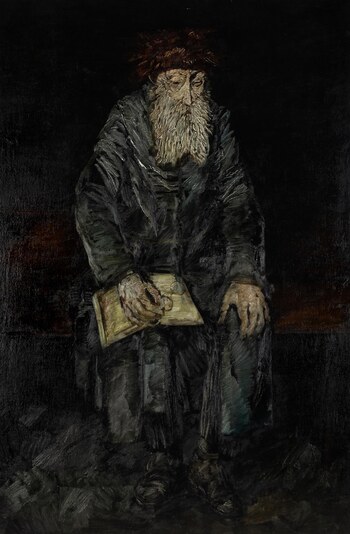 Maciej_Lachur_(1927_Zagorze_2008_Otwock)_Czytajacy_Rabin