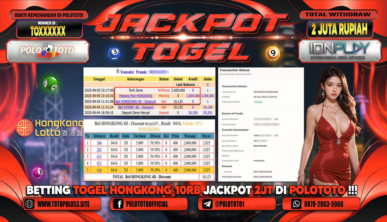 POLOTOTO JACKPOT TOGEL HONGKONG LOTTO Rp.2.000.000,-