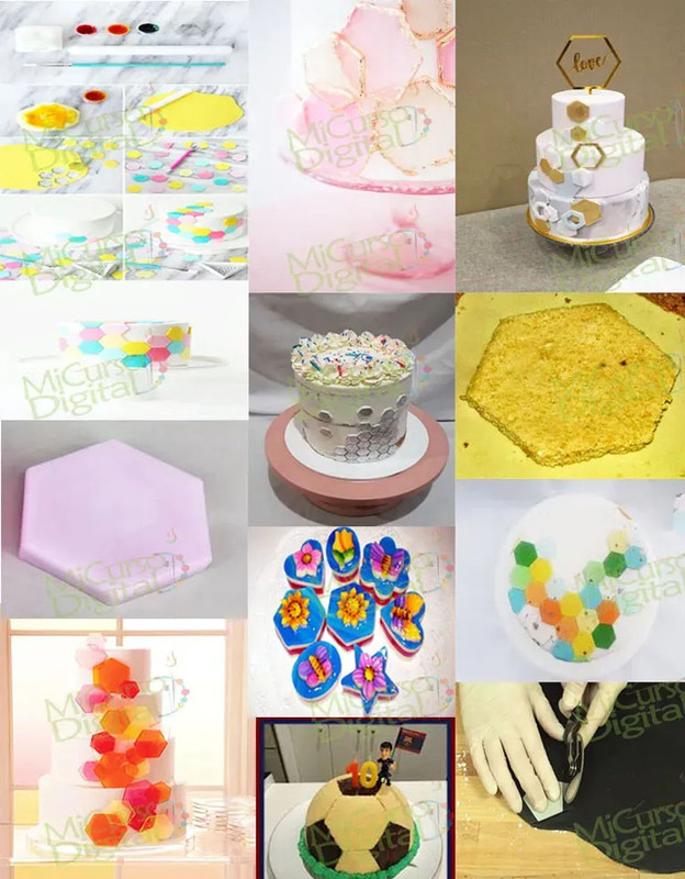 Cortador de figura geométrica hexágonos para pastel tortas y galletas y manualidades