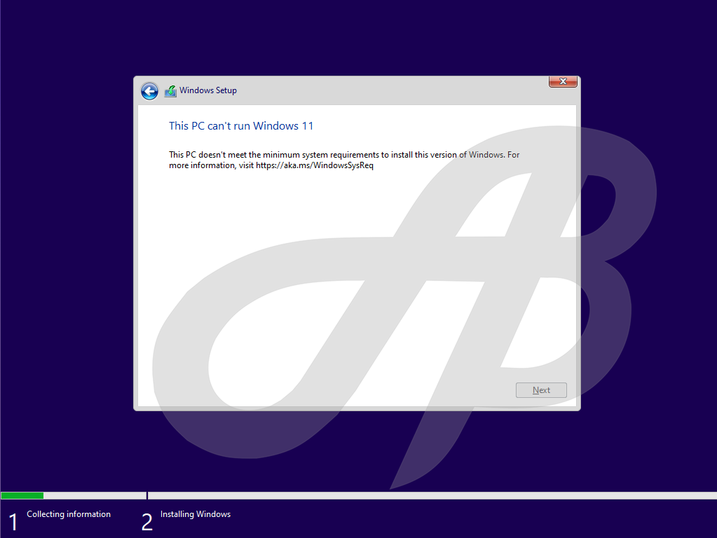 This PC can't run Windows 11