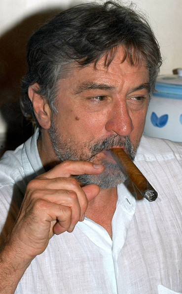 Robert De Niro smoking a cigarette (or weed)
