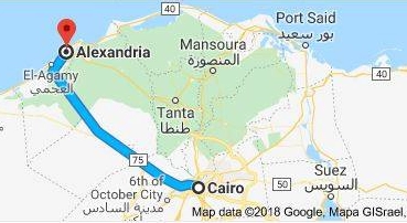 Map scale for the Egypt map