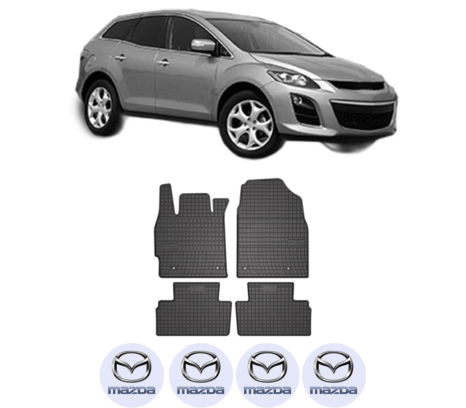 Set covorase presuri MAZDA CX-7 (ER) din 2006-2014, auto, din cauciuc thermoplastic, 4 Stickere auto cu MAZDA