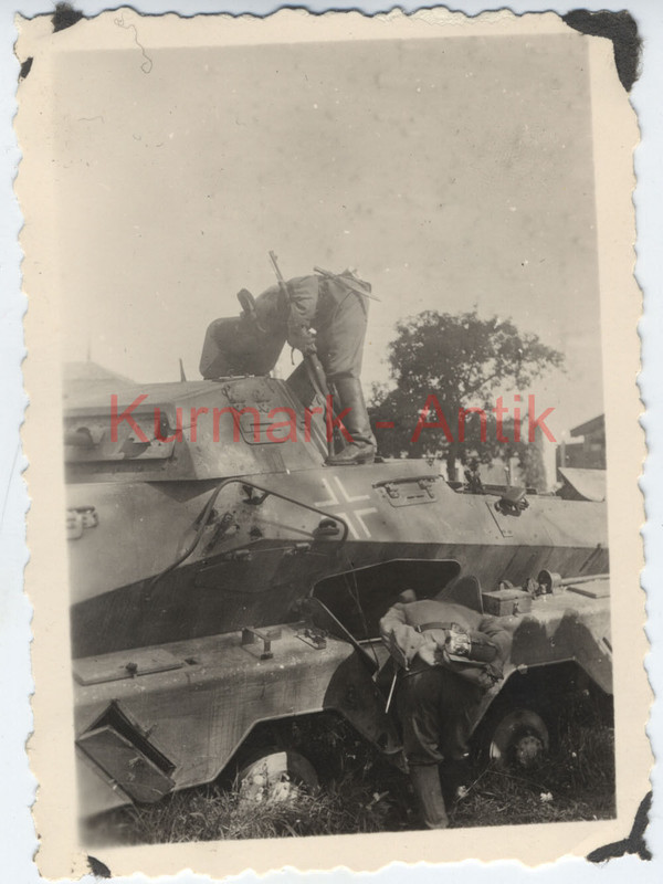 Foto Wehrmacht Frankreich Panzer Spähwagen 8 Rad 231 Guderian co