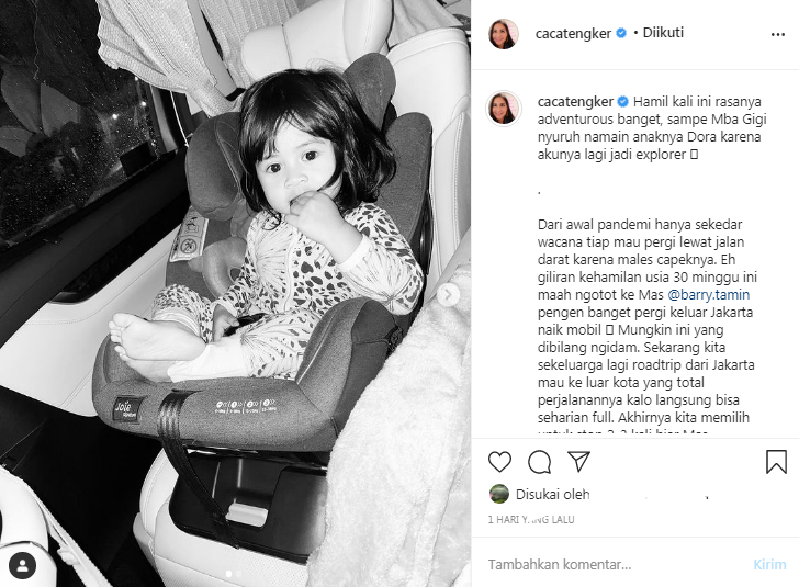 Caca Tengker bagikan foto Ansara, putri sulungnya