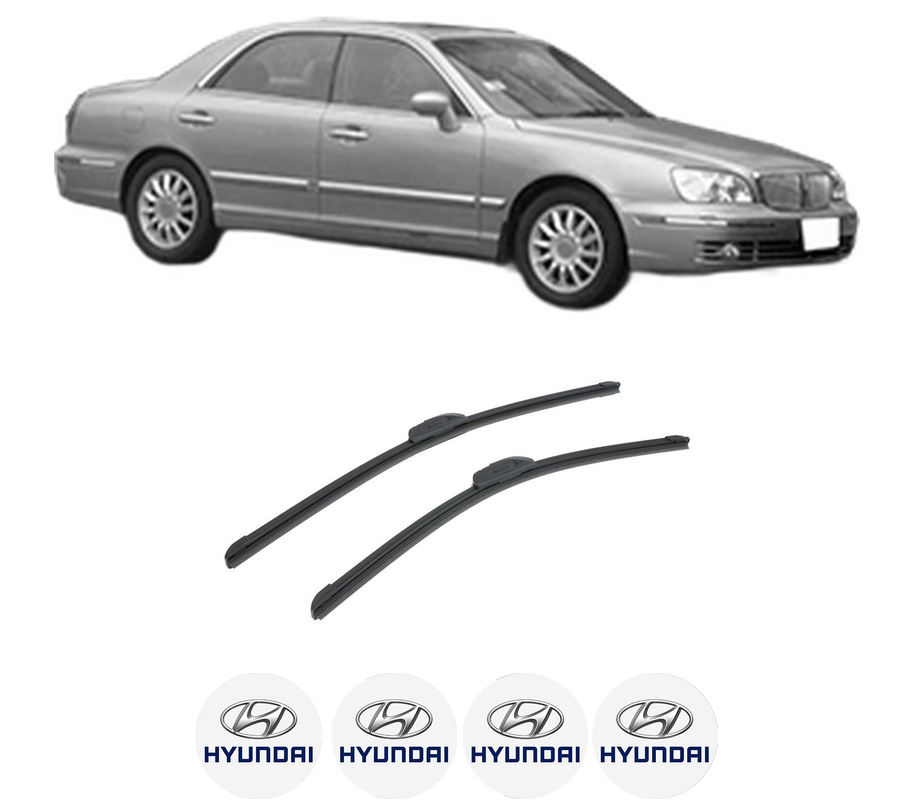 Set stergatoare auto HYUNDAI XG (XG) din 1998-2005, pentru parbriz auto, 2 bucati, Bosch Aerotwin Retrofit, din cauciuc siliconat rezistent, 4 Stickere Auto HYUNDAI
