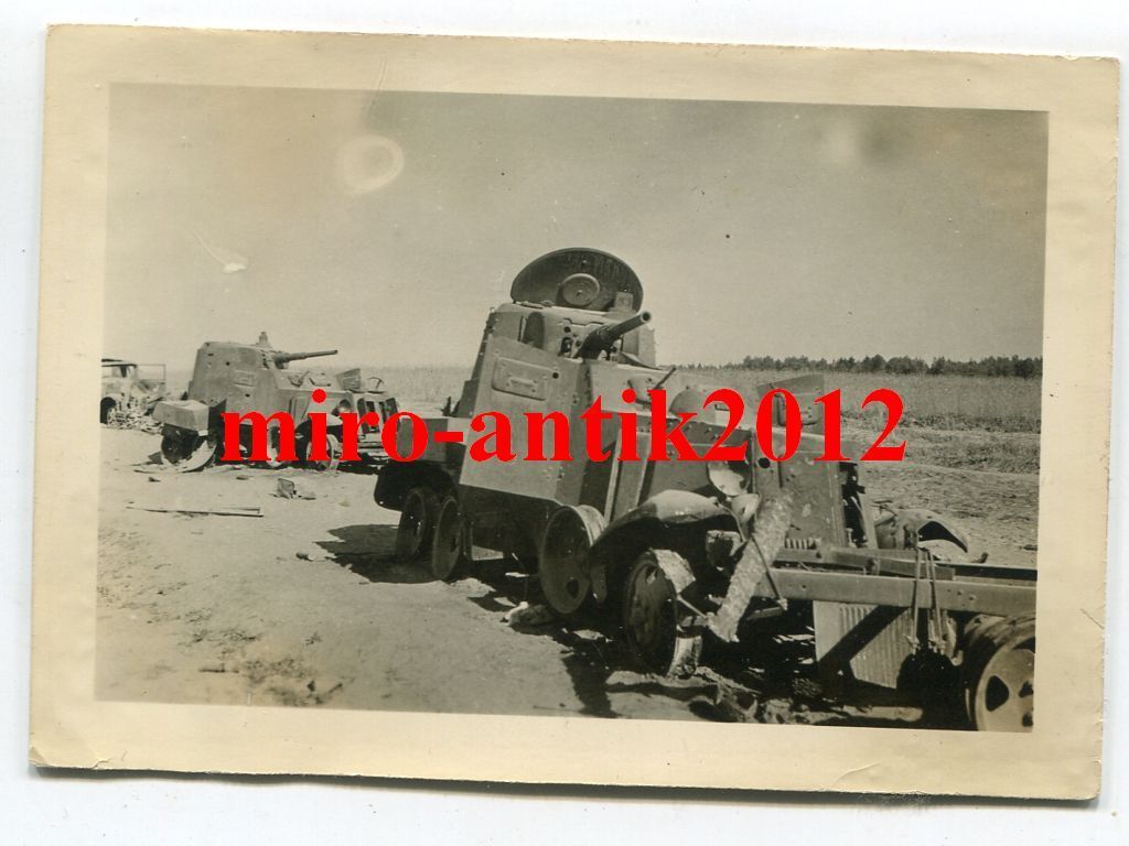 Foto, Wehrmacht, zerstörte Panzerspähwagen der R