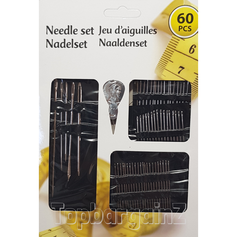 Sewing Needles Assorted Sizes Hand Self Threading Mending Craft Sew Stitch 70pcs