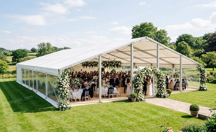 Classic gable roof style wedding marquee