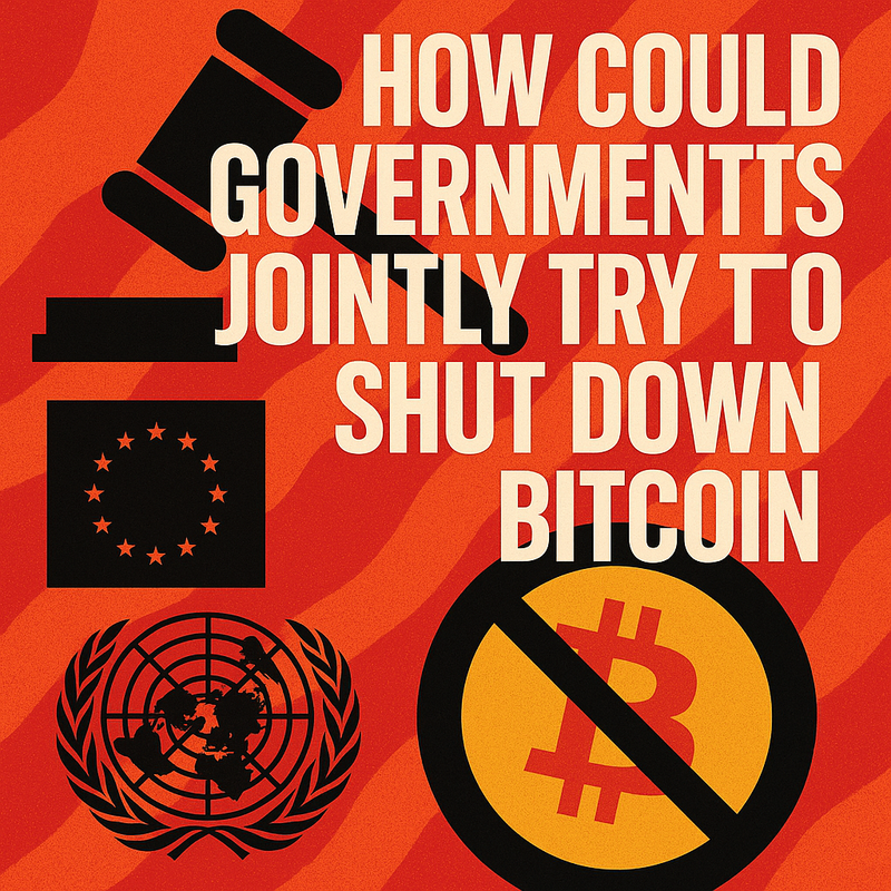 How could governments jointly try to shut down Bitcoin