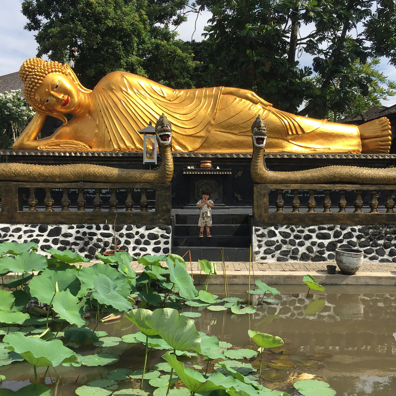 Patung Buddha Tidur di Vihara Dhammadipa Arama, Batu