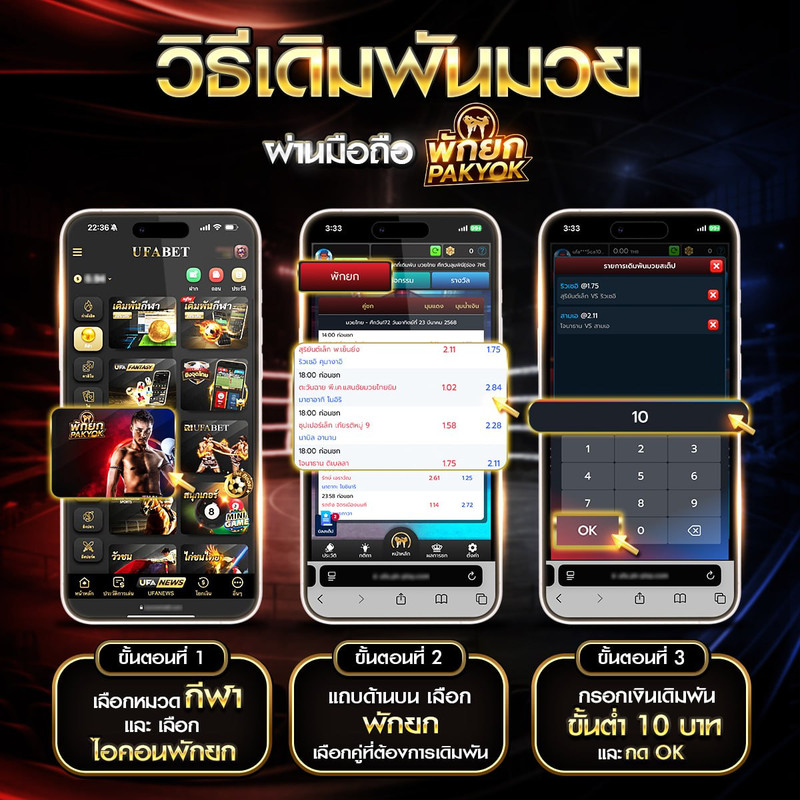 หน้าจอแสดงการแทงมวยและสถิติ