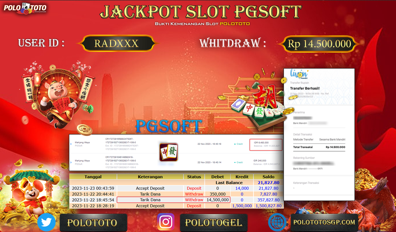 BUKTI PEMBAYARAN JACKPOT DIPOLOTOTO DIBAYAR LUNAS!!!