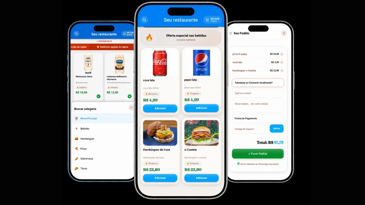 Experiência do usuário no sistema — navegação, categorias, checkout e avaliação no Google