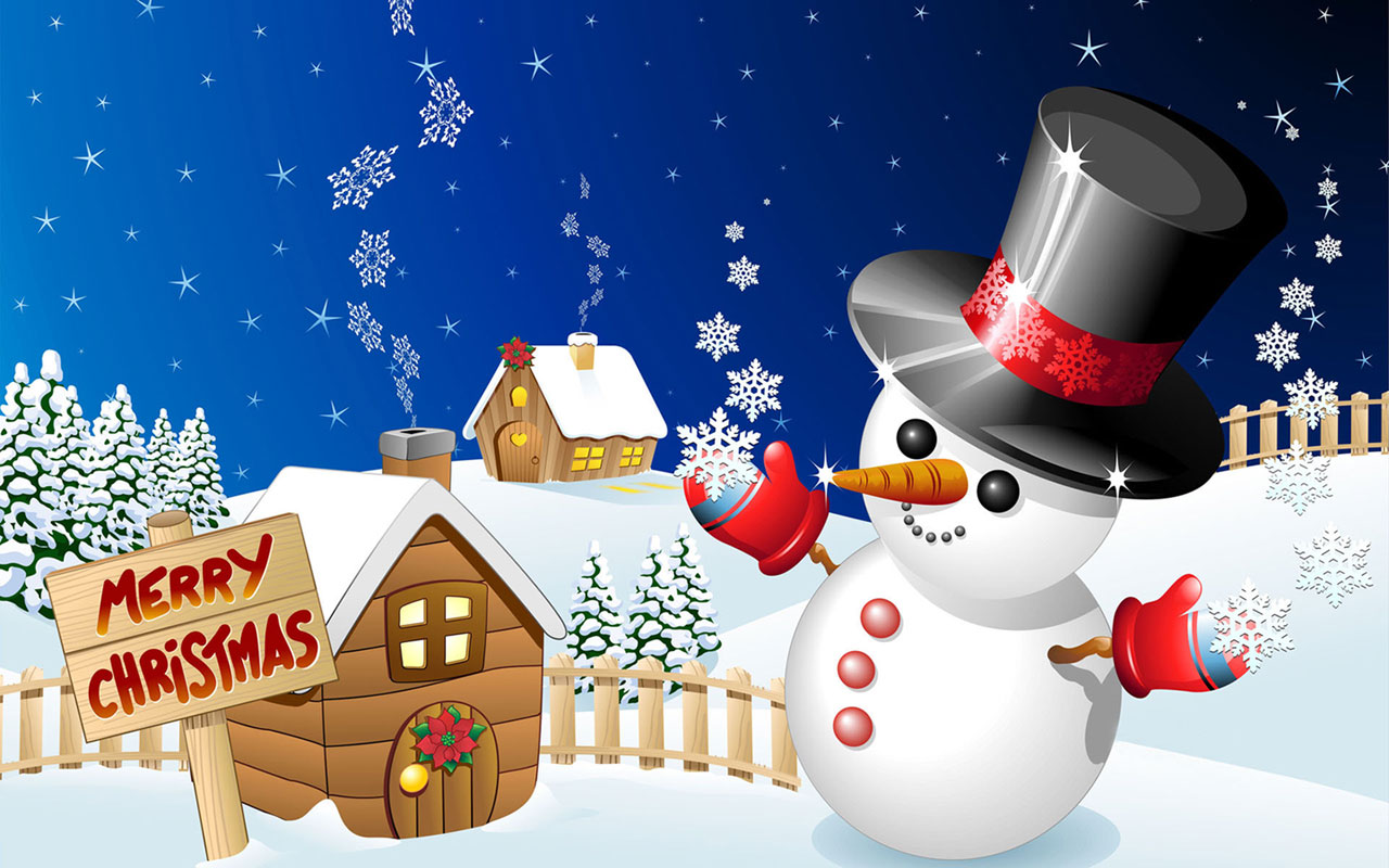 merry-christmas-snowman-wallpaper