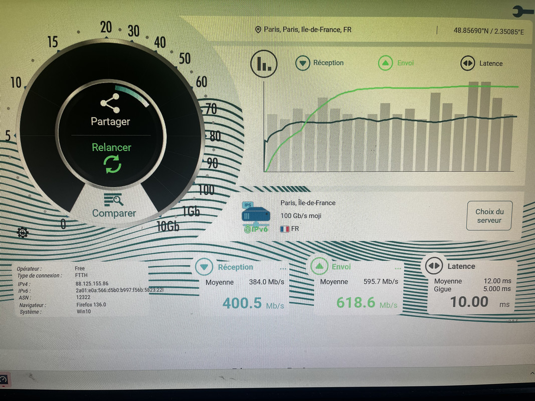 Nperf 5 navigateur sur eth2
