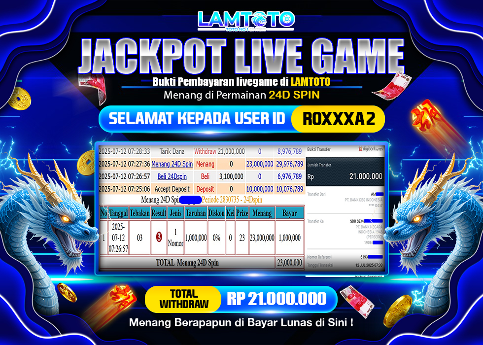 BUKTI JACKPOT LUNAS LAMTOTO