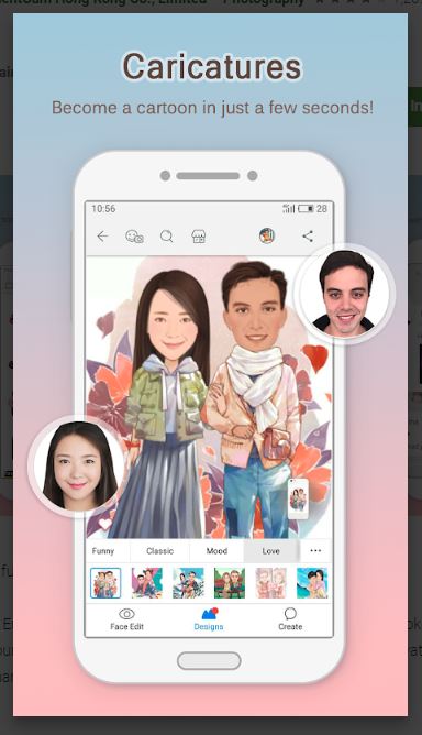 Fitur karikatur MomentCam