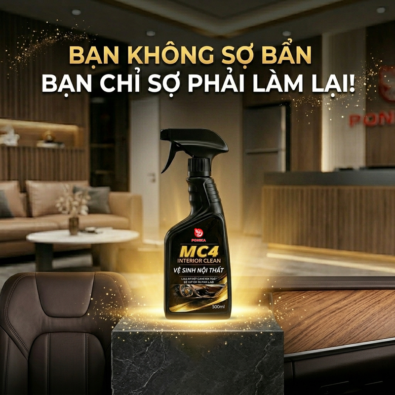 Sản phẩm vệ sinh nội thất MC4 sang trọng đặt trong xe