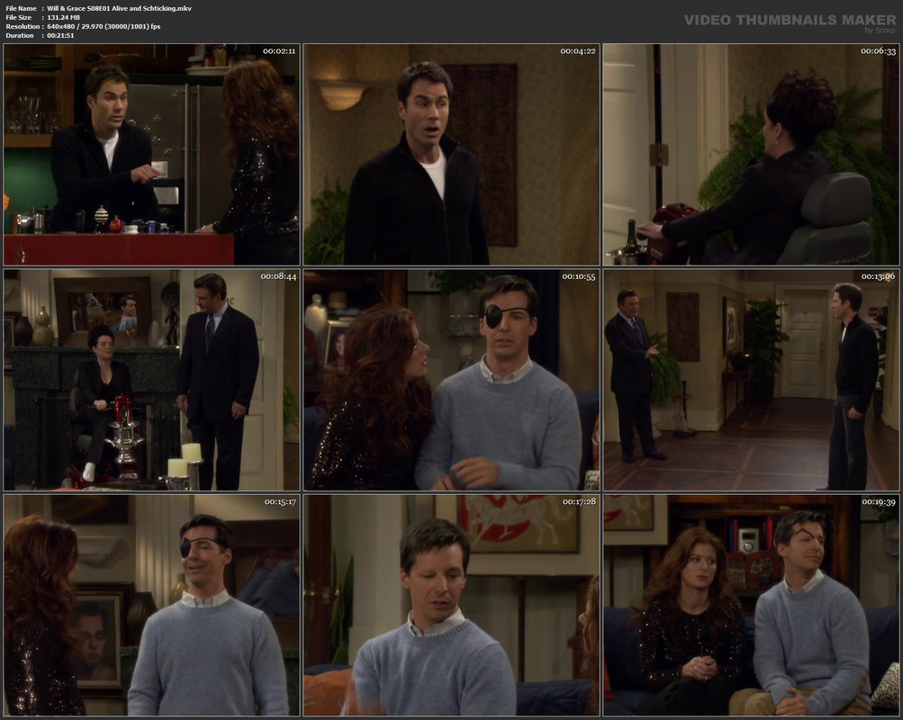 Will & Grace S08E01 Alive and Schticking.mkv