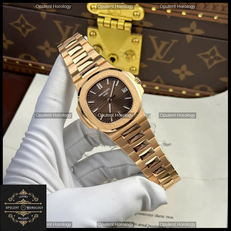 Patek Philippe Nautilus 5711 Automatic 40mm Gold Plated Chocolate Dial - Super Clone