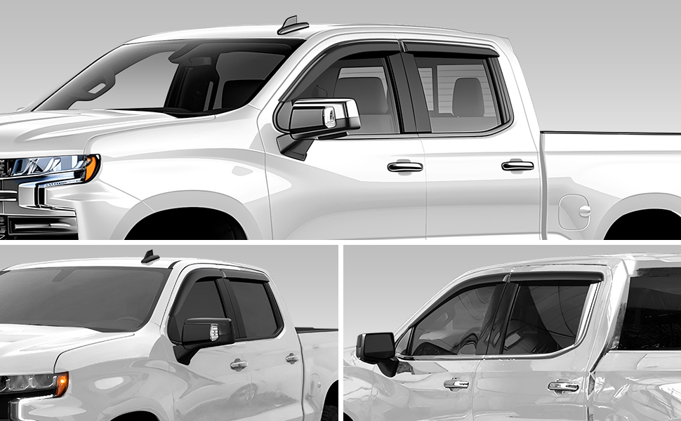 Rain Guards Vent Visors Shade for 2019-2026 Chevy Silverado Double Cab