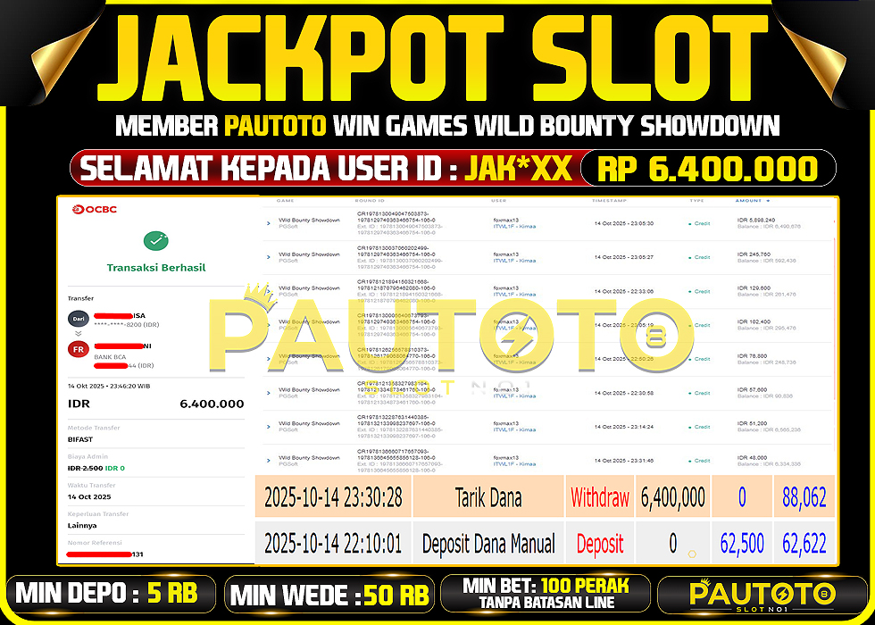 BUKTI JACKPOT LUNAS PAUTOTO