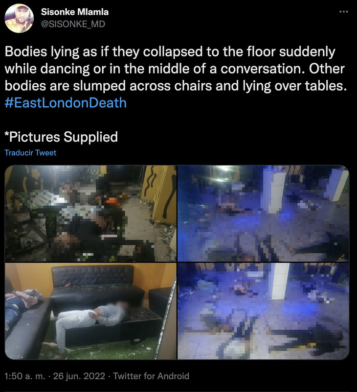 Hallan a 20 jóvenes muertos en bar de Sudáfrica; investigan posible envenenamiento