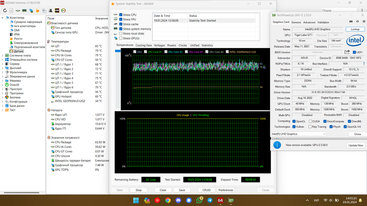 Після Honeywell ptm7950 (на наступний день) ЦП