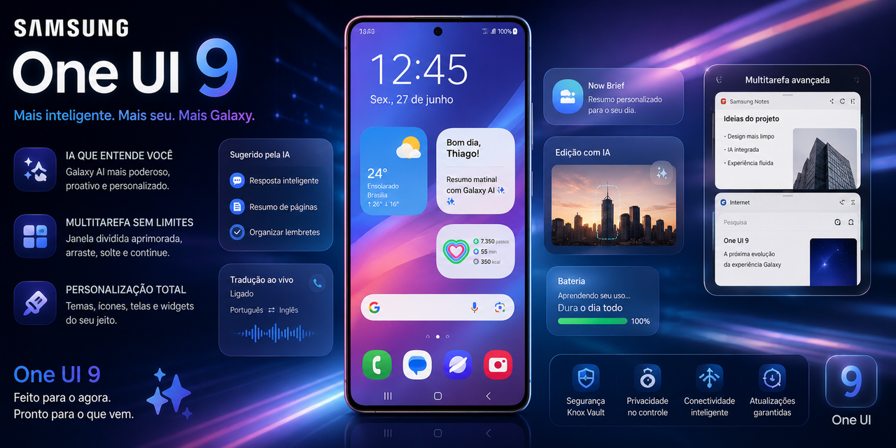 One UI 9: as melhores novidades da interface da Samsung que vão mudar sua experiência Android