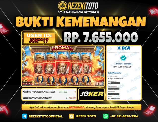 BUKTI KEMENANGAN 1 AGUSTUS 2025  ROMA 7 JUTA 