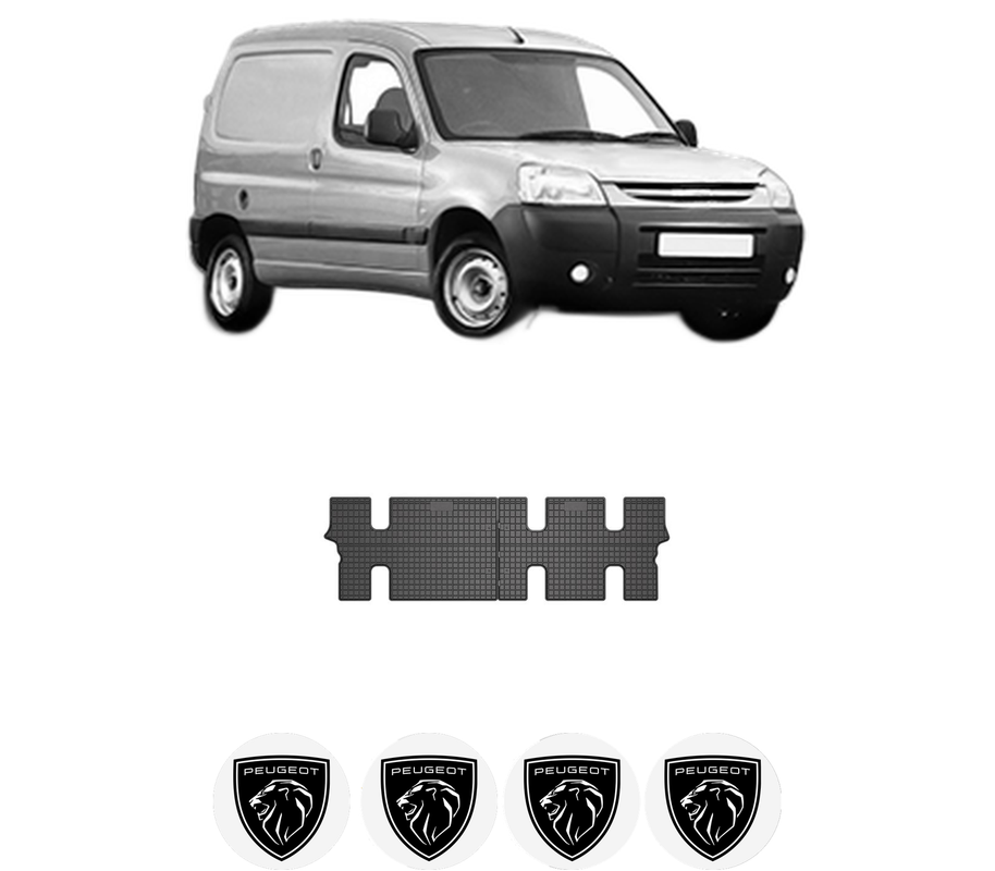 Set covorase presuri PEUGEOT PARTNER Box Body/MPV din 2008-2016, auto, din cauciuc thermoplastic, 4 Stickere auto cu PEUGEOT