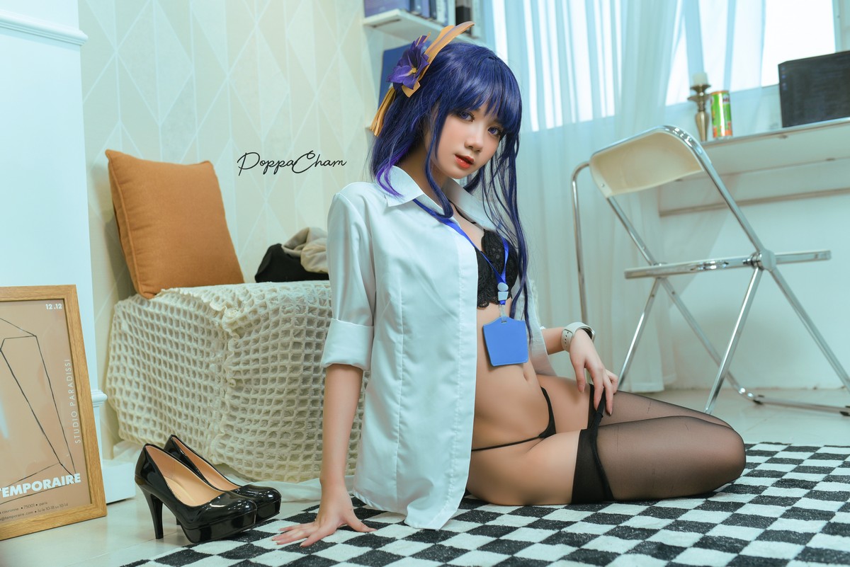 PoppaChan Raiden Shogun Officer Cosplay (Genshin Impact) – 25 Photos 3 Videos 166MB插图1