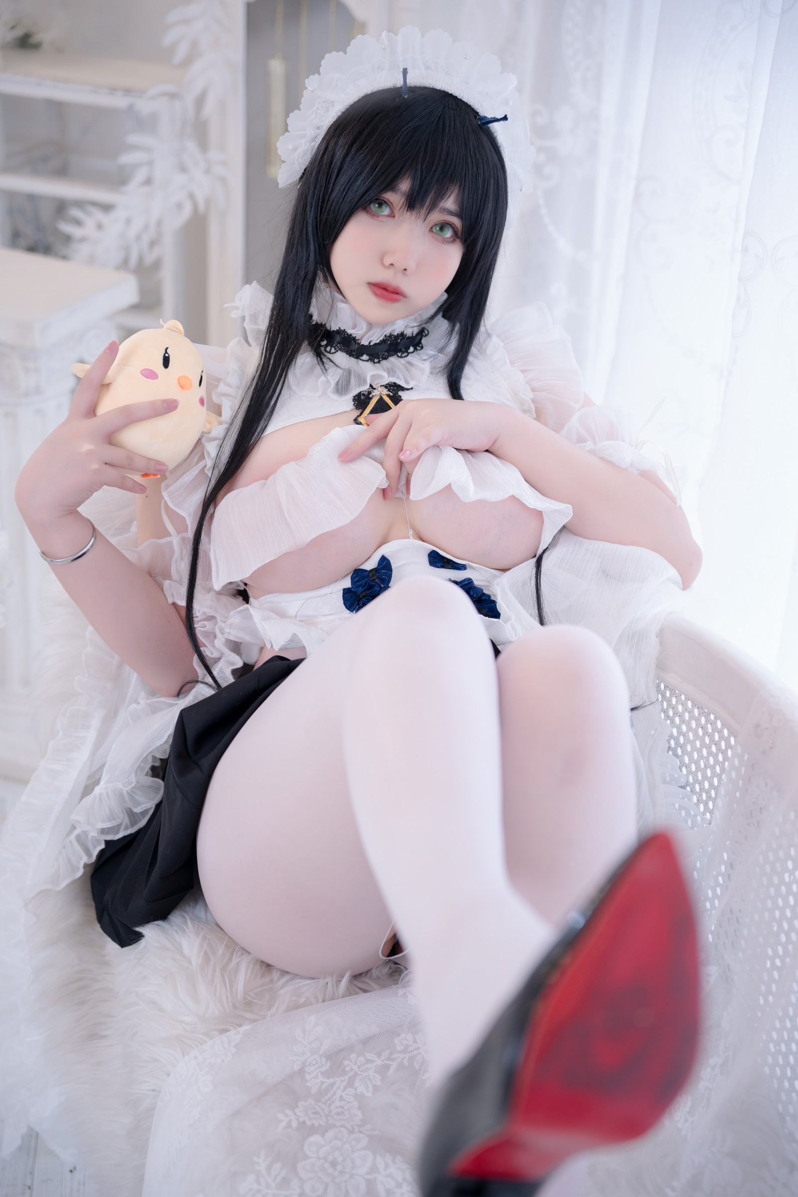 Meroko_魅瞳 – 碧蓝航线 不挠 女仆 Cos 写真（53P-744.2M）慵懒女仆主题高清图集插图