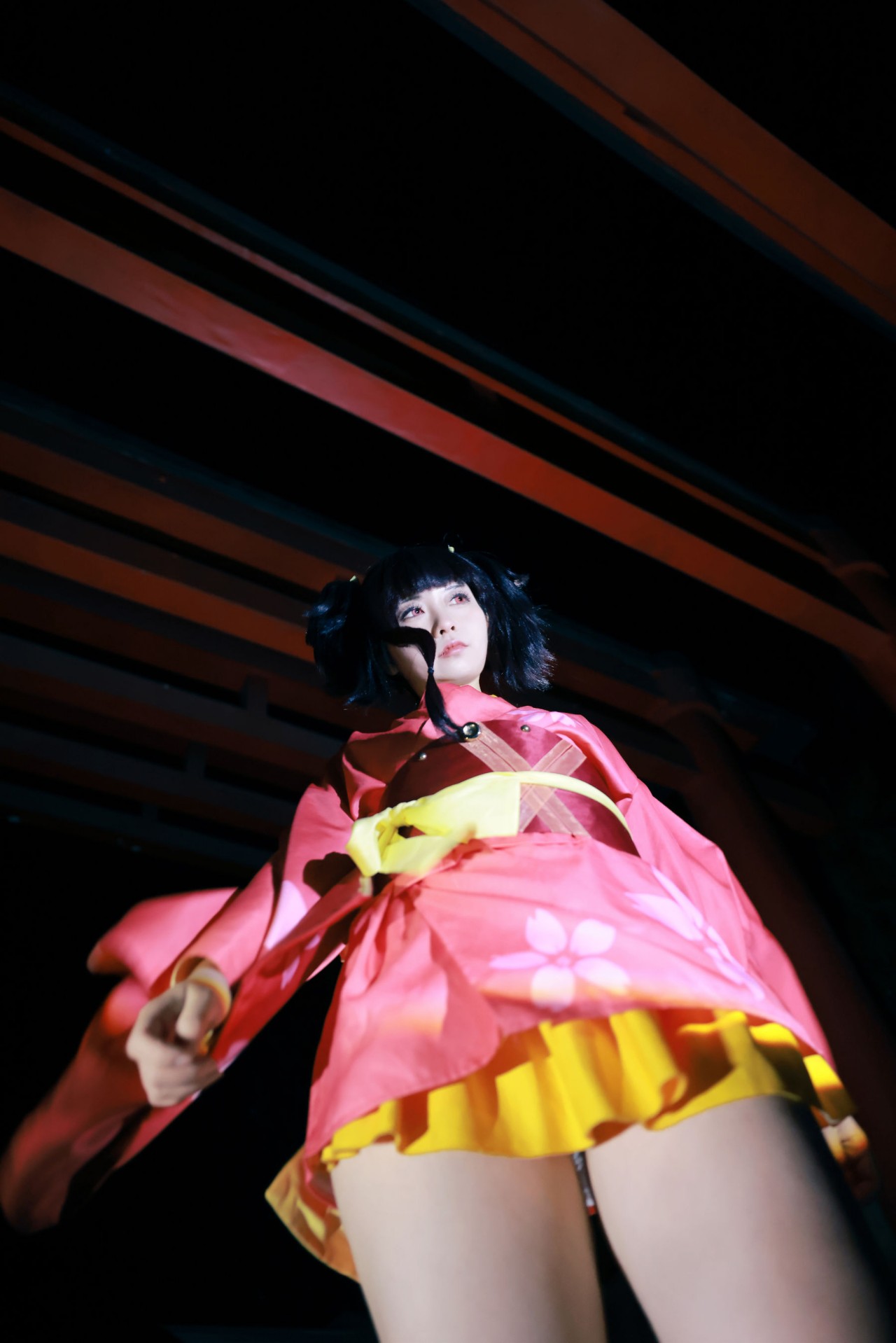 g44不会受伤《甲铁城的卡巴内瑞 无名》写真照，和服小姐姐的治愈系夜拍插图8