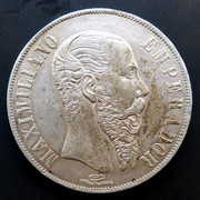 México - 1866 - Un peso - Maximiliano 1-peso-M-1866-a