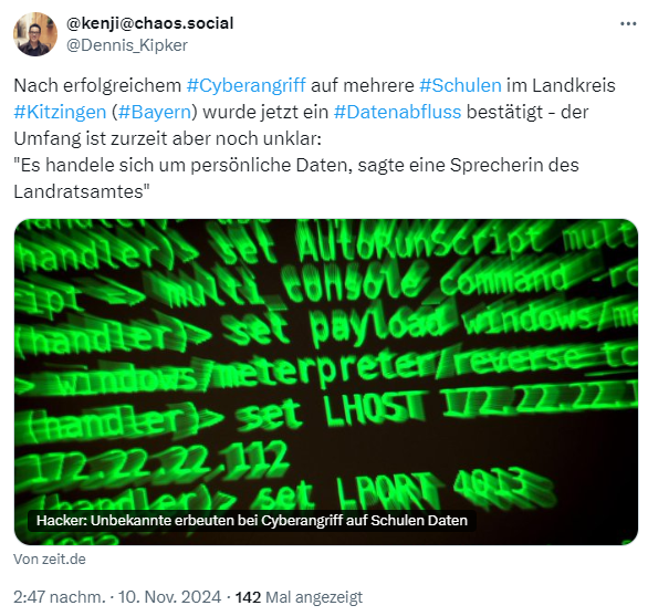Cyberangriff auf Schulen