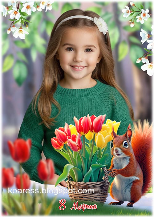 детский коллаж к 8 марта