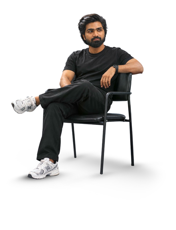 Founder sitting on a chair