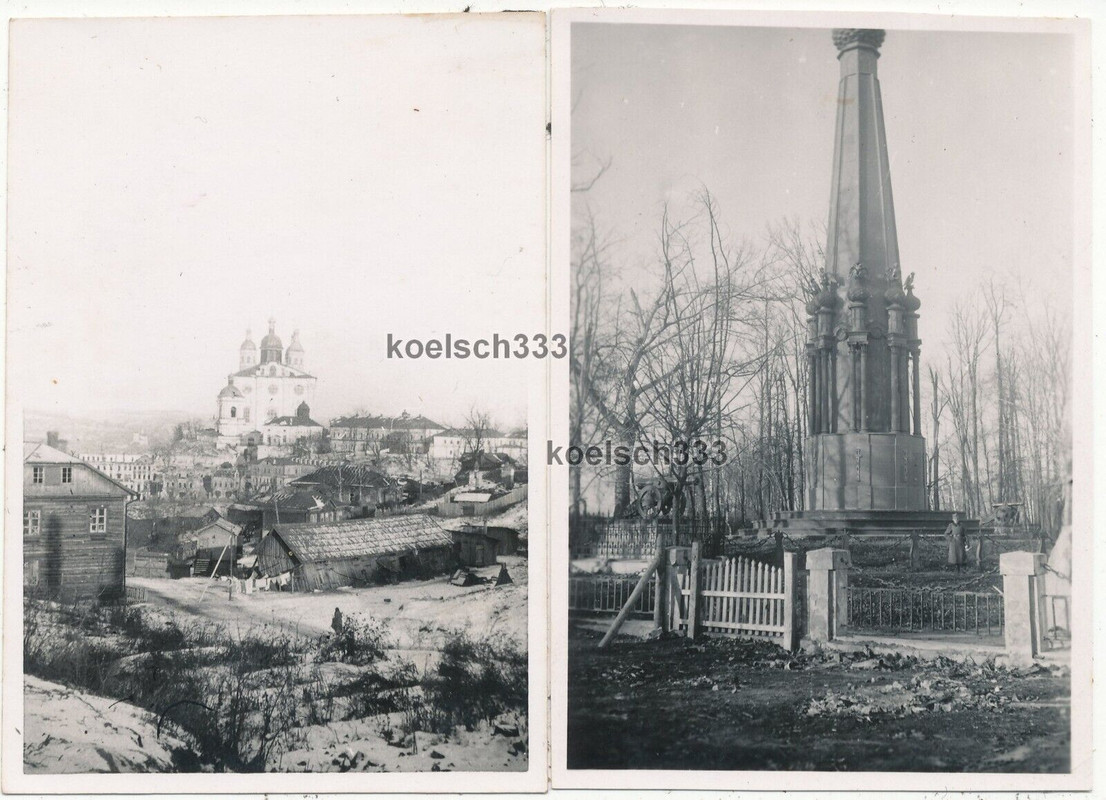2 Fotos Smolensk Kathedrale Napoleon Säule im Kulturpark Wehrmacht Russland