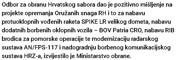 Hrvatska nabavlja novo oružje: Kupujemo protuoklopne vođene rakete velikog dometa i oklopna vozila Screenshot-8889