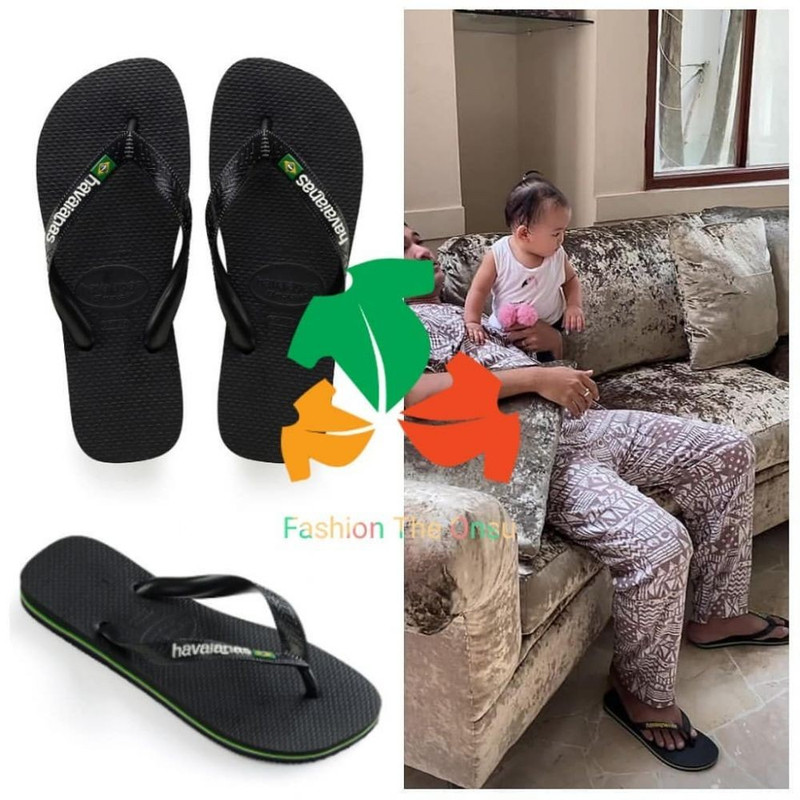 Sandal Men's Brazil Logo Flip Flops Black dari Havaianas milik Ruben Onsu
