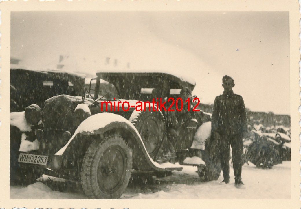 Foto, Wehrmacht, Winter in Písek , Tschechien, P