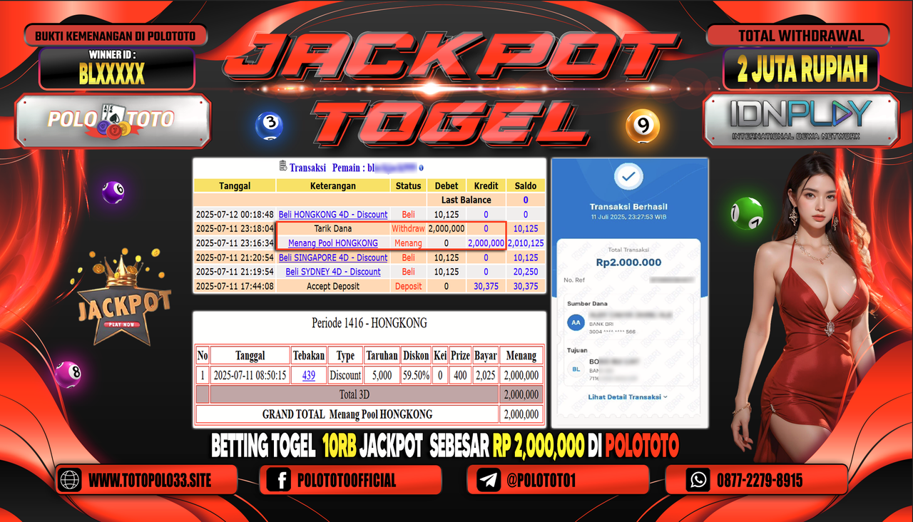 POLOTOTO JACKPOT TOGEL HONGKONG LOTTO Rp.2.000.000,-